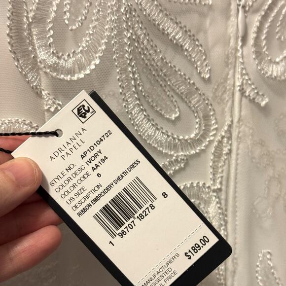 Adrianna Papell Soutache Embroidered Flare Sleeve Sheath Dress Size 4 & 6 NWT - Picture 7 of 7